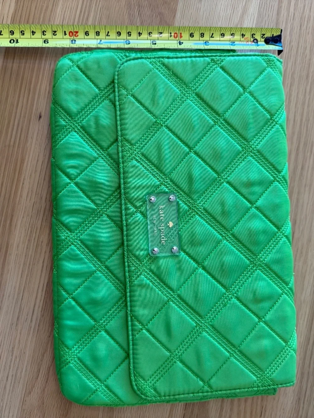 Kate Spade New York Quilted Nylon Tablet Sleeve – Vibrant Lime Green